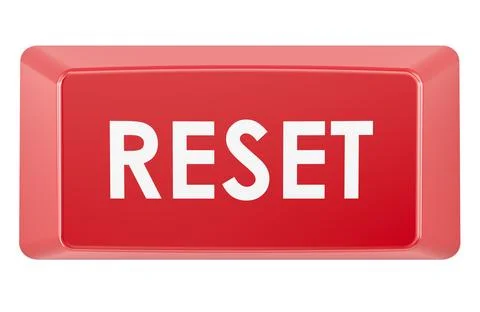 Red reset button, 3d rendering Stock Illustration