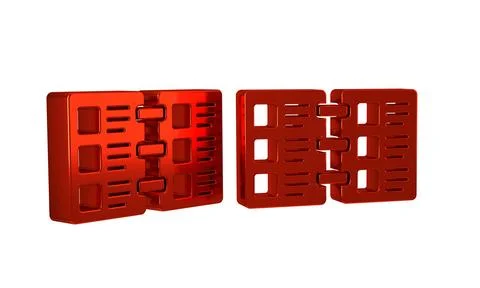 Red Restaurant cafe menu icon isolated on transparent background. Stock Illustration