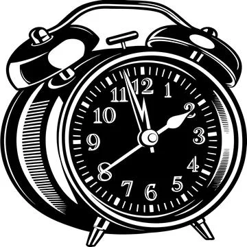 Red Retro Alarm Clock Flat Illustration Stock Illustration