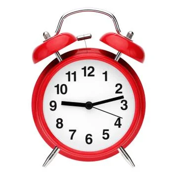 Red retro alarm clock 스톡 사진