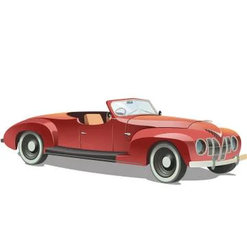 Red retro cabrio Stock Illustration