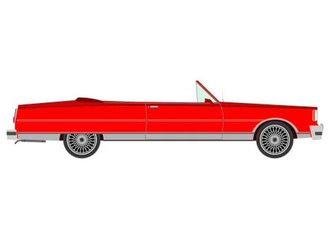 Red retro cabriolet. Stock Illustration