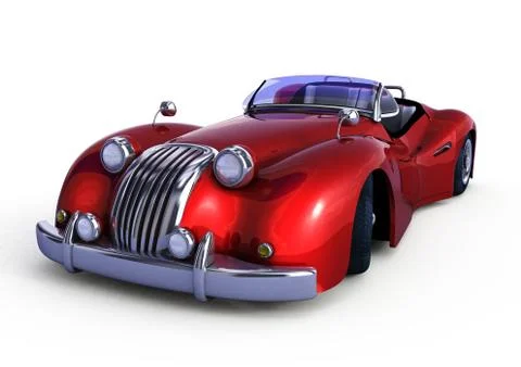 Red retro car Иллюстрация