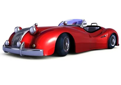 Red retro car Иллюстрация