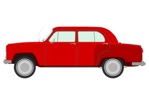 Red retro car. Stock Illustration