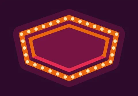 Red retro marquee light frame flat illustration Stock Illustration