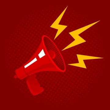 Red retro megaphone Stock Illustration