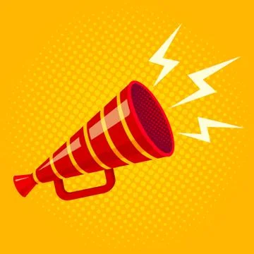 Red retro megaphone Illustrazione stock