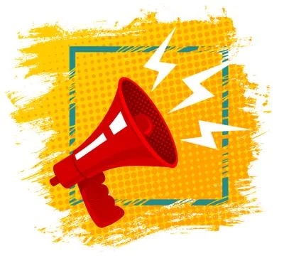 Red retro megaphone. Stock Illustration