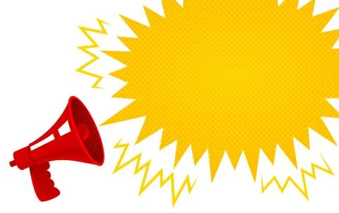 Red retro megaphone. Illustrazione stock