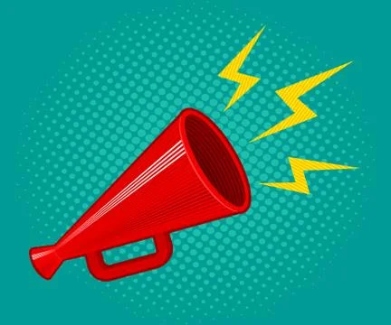 Red retro megaphone. Stock Illustration