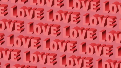 Red Retro Moving LOVE Text Poster. Perfect for Valentine's day. Stock Footage 230127168