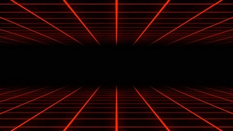 Red Retro Sci-Fi Grid Stock Footage 141303486