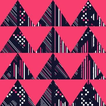 Red retro triangle pattern Stock Illustration