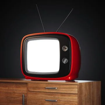 Red retro tv. 3d rendering 스톡 일러스트