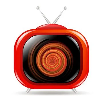 Red retro tv Stock Illustration