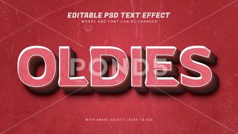 Red retro vintage 3d 90s style text effect PSD Template