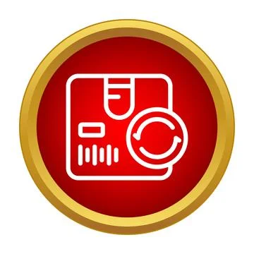 Red return package button icon for shipping Stock Illustration