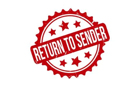 Red Return To Sender Rubber Stamp Seal Vector Stock Illustration