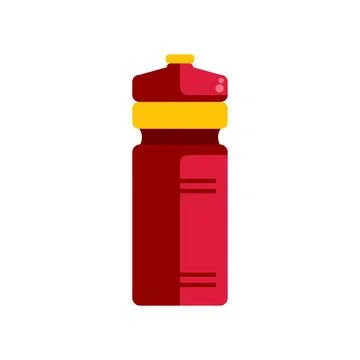 Red reusable plastic water bottle for hydration Stock Illustration