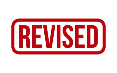 Red Revised Rubber Stamp Seal Vector Stock Illustration