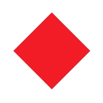 Red rhombus basic simple shapes isolated on white background, geometric rhomb Illustrazione stock