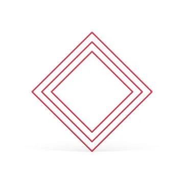 Red rhombus multilevel geometric frame angular construction base for presen.. Illustrazione stock