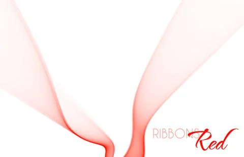 Red ribands on white Stock Illustration