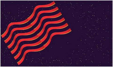 Red ribbon on abstract dark background Illustrazione stock
