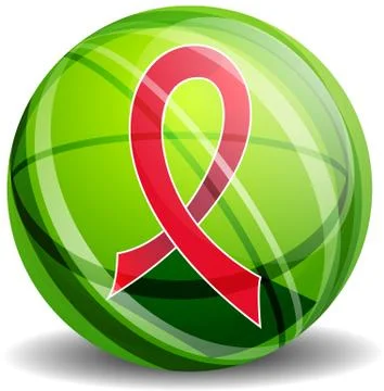 Red ribbon - AIDS, Illustrazione stock