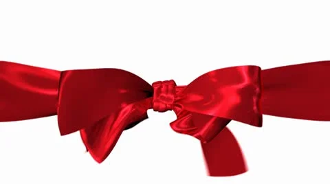 Red Ribbon and Bow Loop Vídeo Stock 8954927