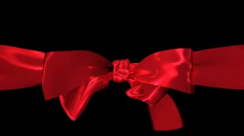 Red Ribbon and Bow Loop Vídeo Stock 8956002