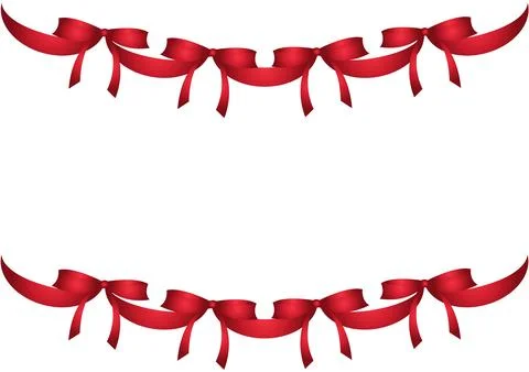 Red ribbon background with decoration theme Stock Illustration