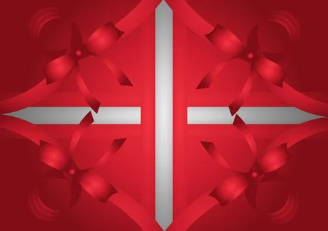 Red ribbon background on red background 5 Stock Illustration