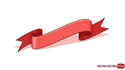 Red ribbon banner Stock Illustration