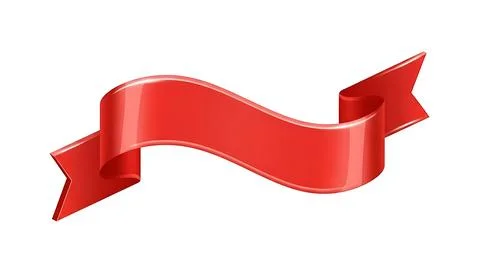 Red ribbon banner Stock Illustration