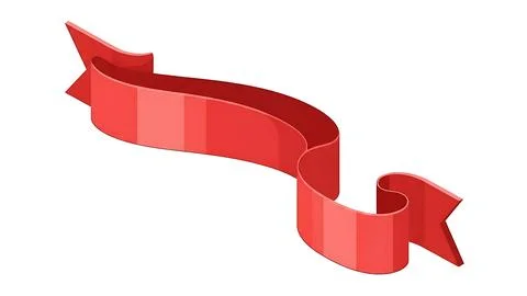 Red ribbon banner Stock Illustration