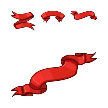 Red ribbon banner scroll design elements 스톡 일러스트