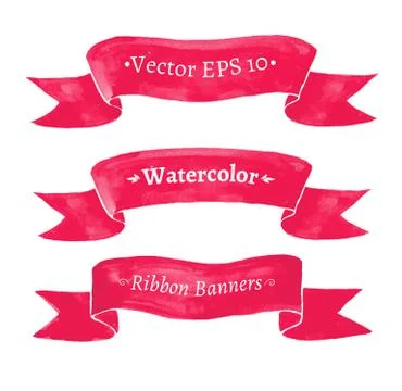 Red ribbon banners Stock Illustration