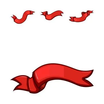 Red ribbon banners set creating decorative elements 스톡 일러스트