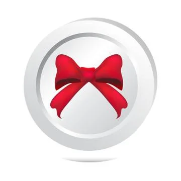 Red ribbon bow button icon Stock-Illustration