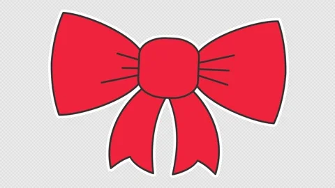 Red ribbon bow for Christmas Stock Footage 340270575