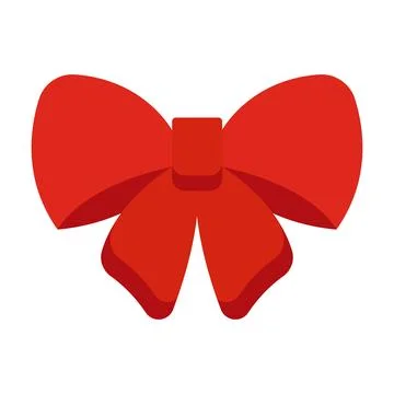 Red ribbon bow for decoration. Vector Stock Illustration