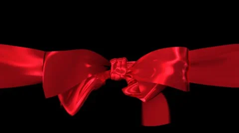 Red Ribbon & Bow with Disentanglement Stock Footage