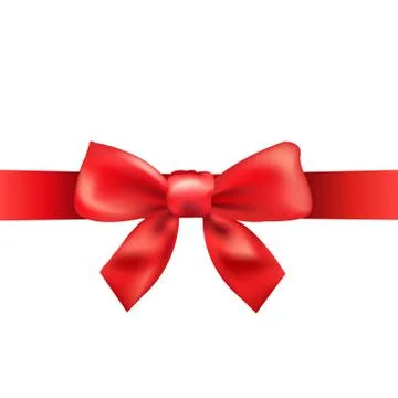 Red ribbon with bow Stock Illustration