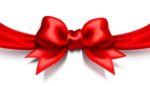 Red ribbon bow Stock Illustration