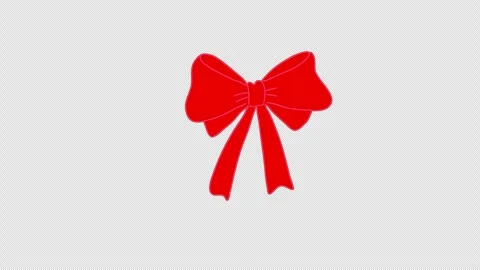 Red ribbon bow with a long tail icon concept animation with alpha channel Stock Footage 270149813