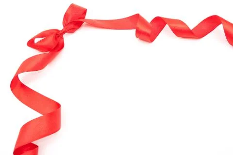 Red ribbon with bow Stock Photos