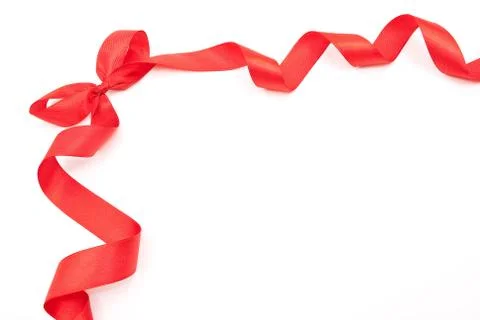 Red ribbon with bow Stock Photos