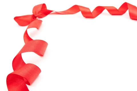Red ribbon with bow Stock Photos